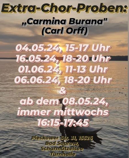 Aufführung „Carmina Burana“ von Carl Orff Einladung zu einem Gemeinschaftskonzert am 08. Juni 2024, 19:00 Uhr
